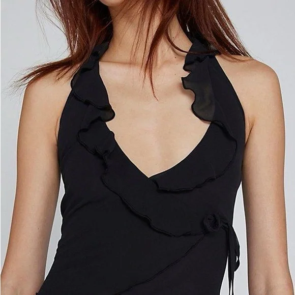 Leith Halter Style Ruffle Blouse - Picture 1 of 6